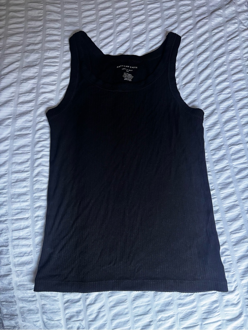 American Eagle Soft and Sexy Black Ribbed Tank Top. Fits s/m - Picture 4 of 5